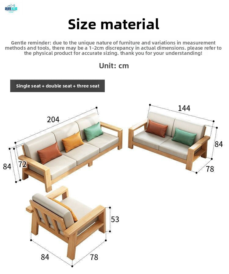 Light Luxury Retro Living Room Modern Solid Wood Sofa Set Simple Sofa Bed Dual-use Small Apartment Fabric New Chinese Style