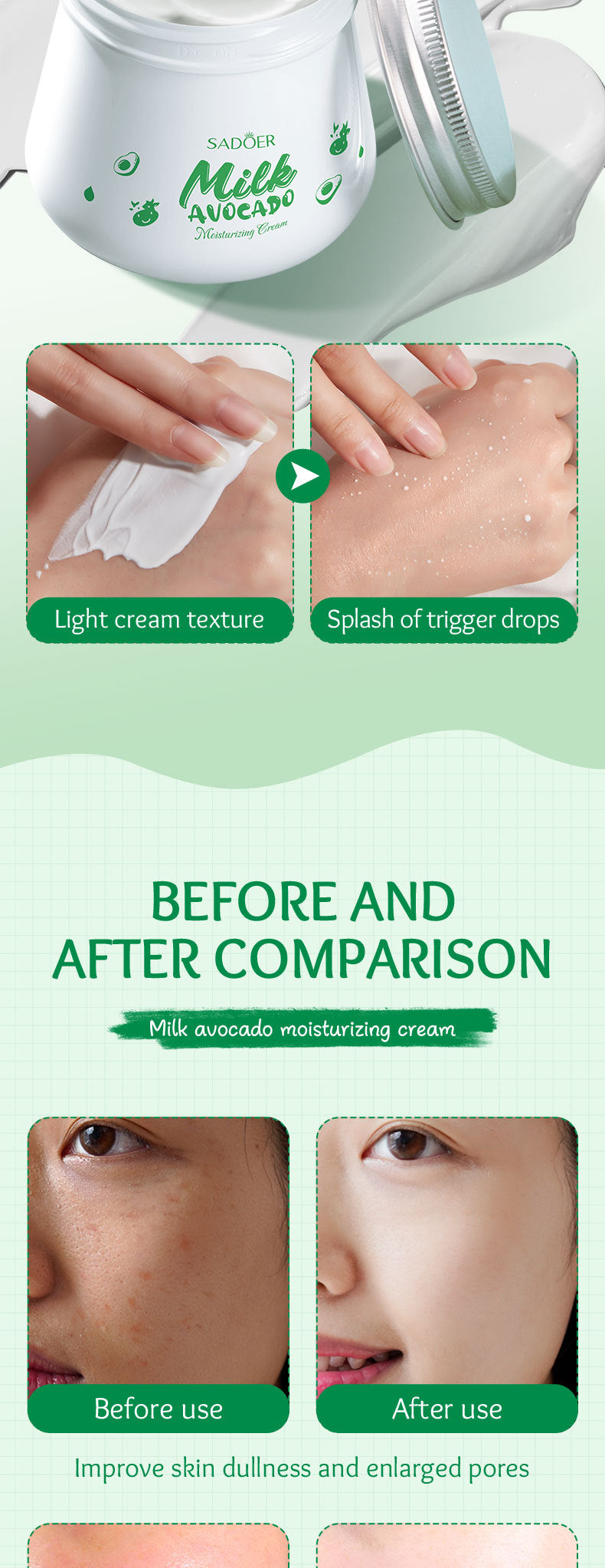 Milk Fruit Cream SADOER Smooth and delicate hydrating skin moisturizing cream cross-border foreign trade wholesale