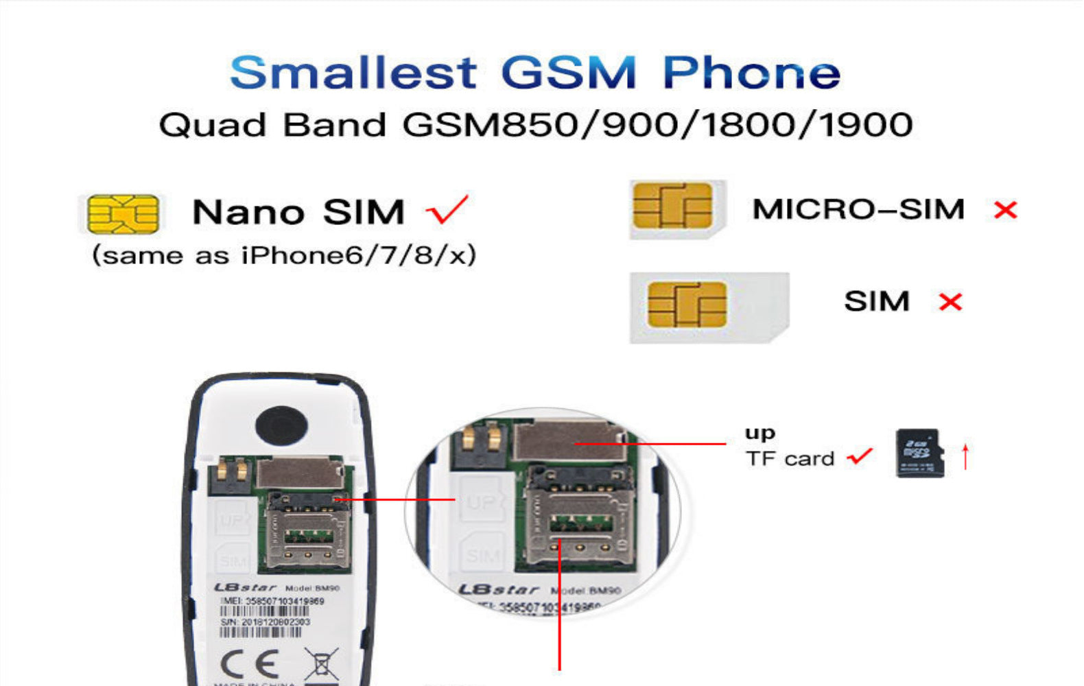 Exclusive Supply BM10Mini Mobile Phone Portable Ultra-long Standby Elderly Phone Non-smart Multi-language Button Small Mobile Phone