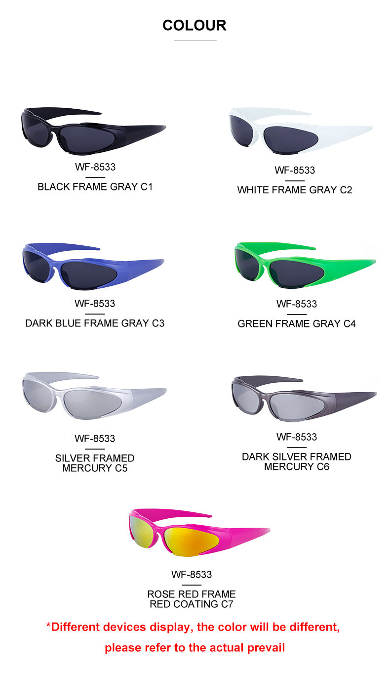 European and American Sports Windproof Cycling Sunglasses for Men and Women Sun Protection Personality Y2K Millennium Sunglasses Glasses Glasses