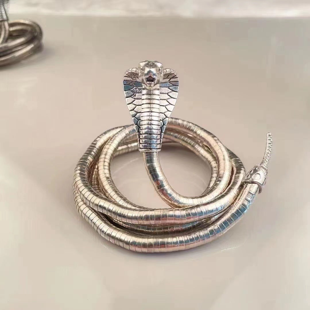 New Women's Snake Bone Chain Casual Style Choker Snake Year Necklace Minimalist Style High-end Snake Shape Necklace