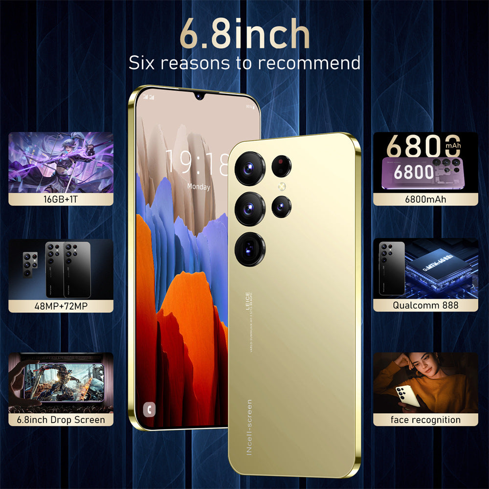 New S23Ultre Android7.3Large Screen Smart5G Mobile Phone16+1T Source Factory AliExpress TK