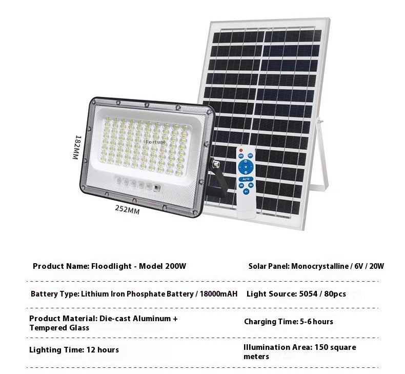 Solar Lamp Outdoor Ultra Bright Household Split Floodlight Die-cast Aluminum 300W 400W 500W 600W 700W 800W