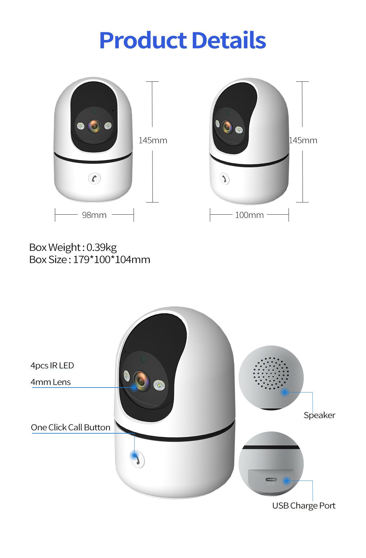 Indoor Wireless Network Camera One-Click Call360High Definition WiFi Camera surveillance night vision remote