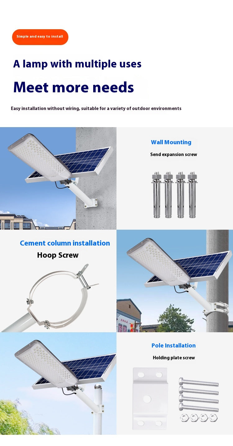 New 6m Countryside LED Solar Street Lights Waterproof Wall Lights for Garden Home Outdoor Explosion-Proof LED Lighting for Roads
