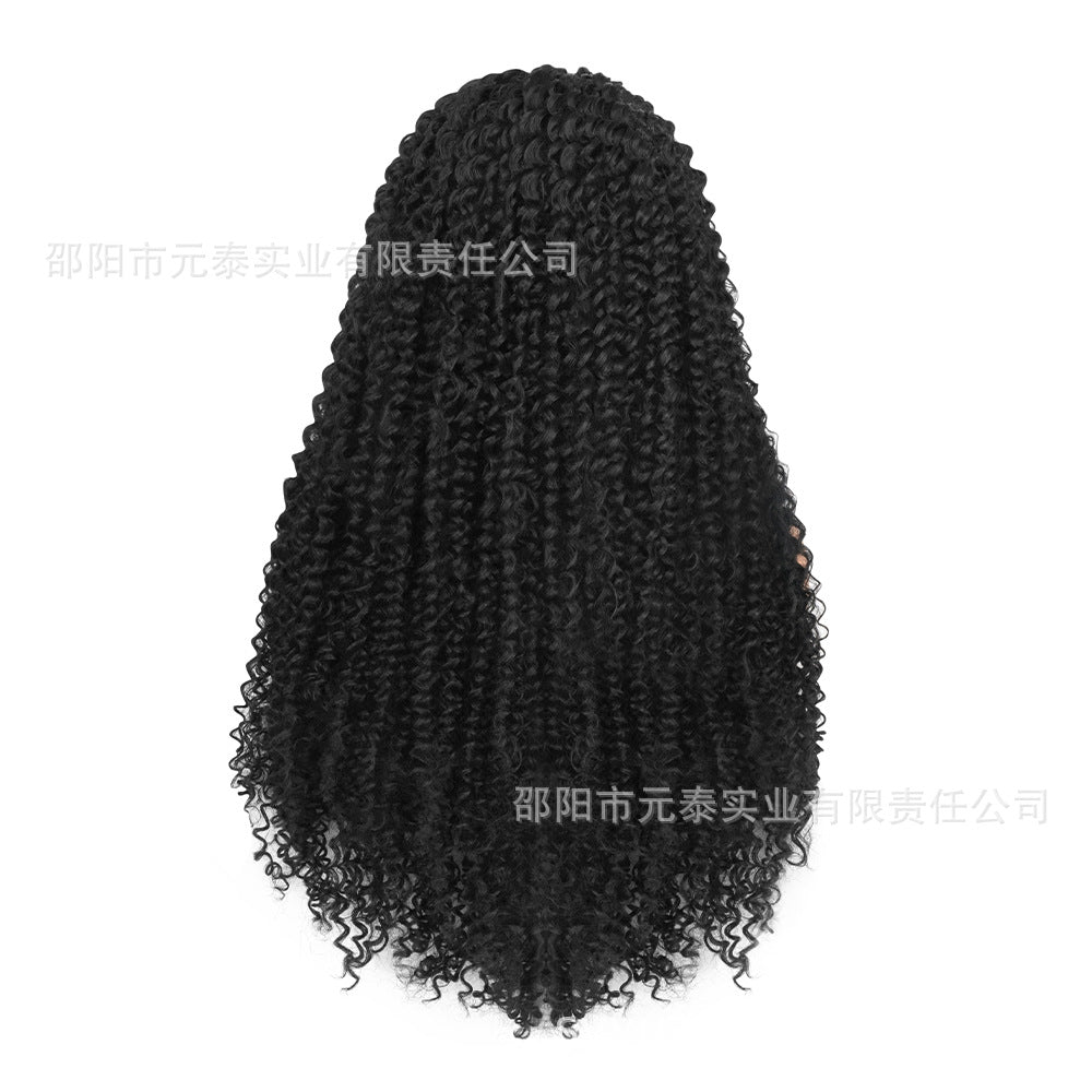 13X4X1Small Front Lace Wig African Small Curly Hair Synthetic Wig Corn Silk Curly Wig Cross-Border Hot Sale