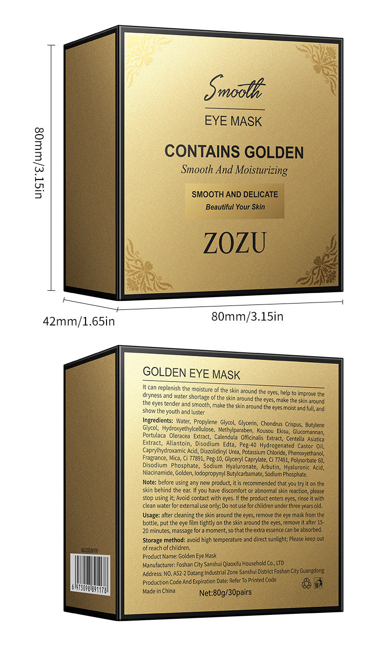 Full English Eye Mask ZOZU Golden Avocado Moisturizing and Hydrating   foreign trade skincare products live wholesale