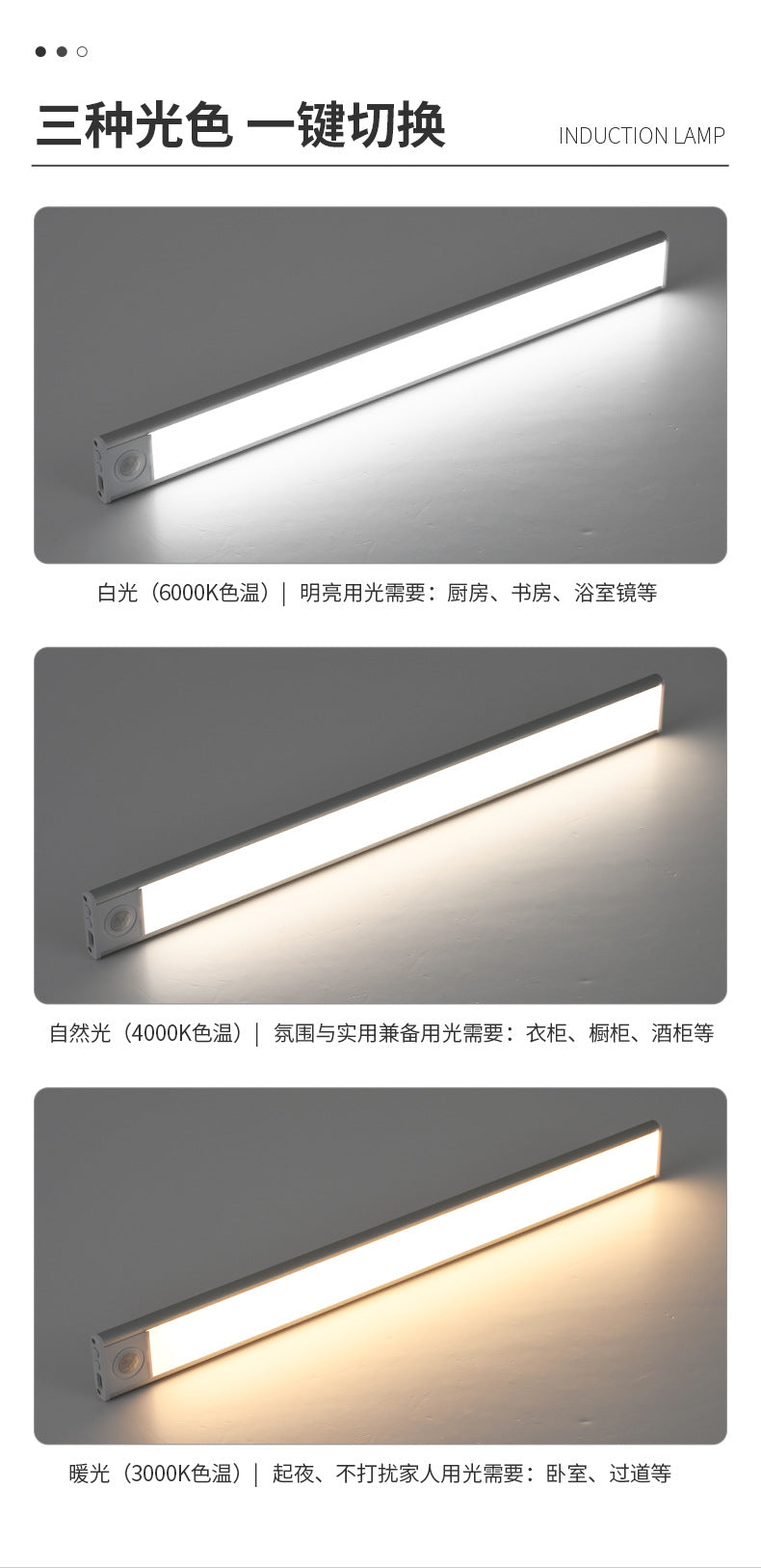 Ultra-Thin Smart led Infrared sensor lamp Rechargeable Long Strip Magnetic Self-Adhesive Wine Cabinet Wardrobe Cabinet Light Strip Light Tape