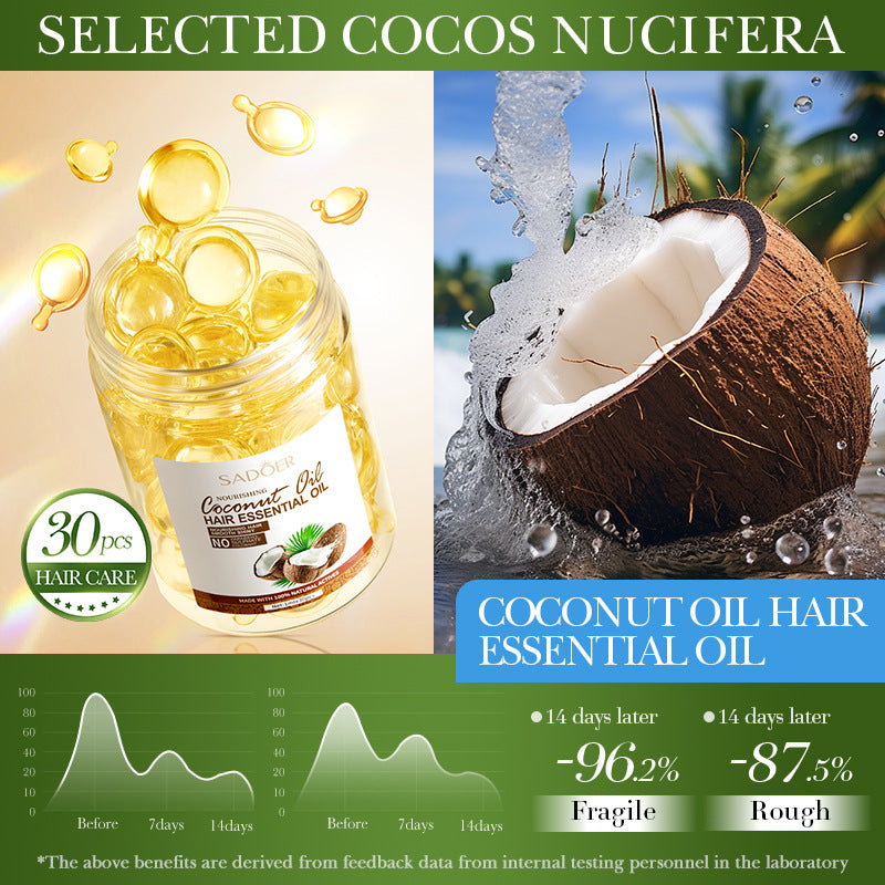 Full English Coconut Oil Smooth Conditioner SADOER Nourishing and Smooth Hair Care Essential Oil Capsules  Wholesale