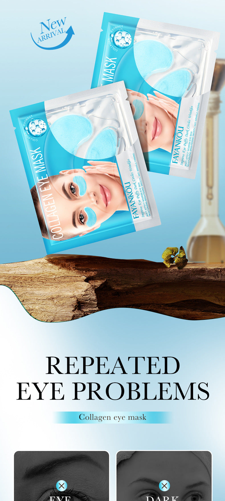 Eye Mask7.9g FAYANKOU24K Golden Aloe Vera Hydrating Nourishing Eye Mask Cross-Border Wholesale