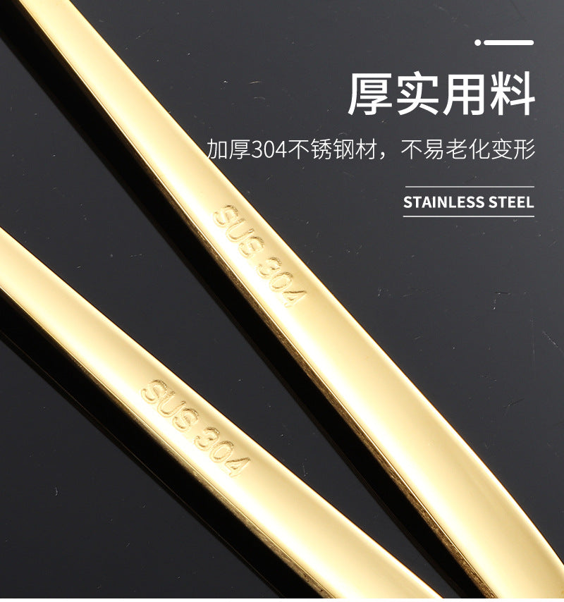 304Stainless Steel Tableware Student Cartoon Portable Tableware Set Work Outdoor Fork Spoon Chopsticks Three-piece Set