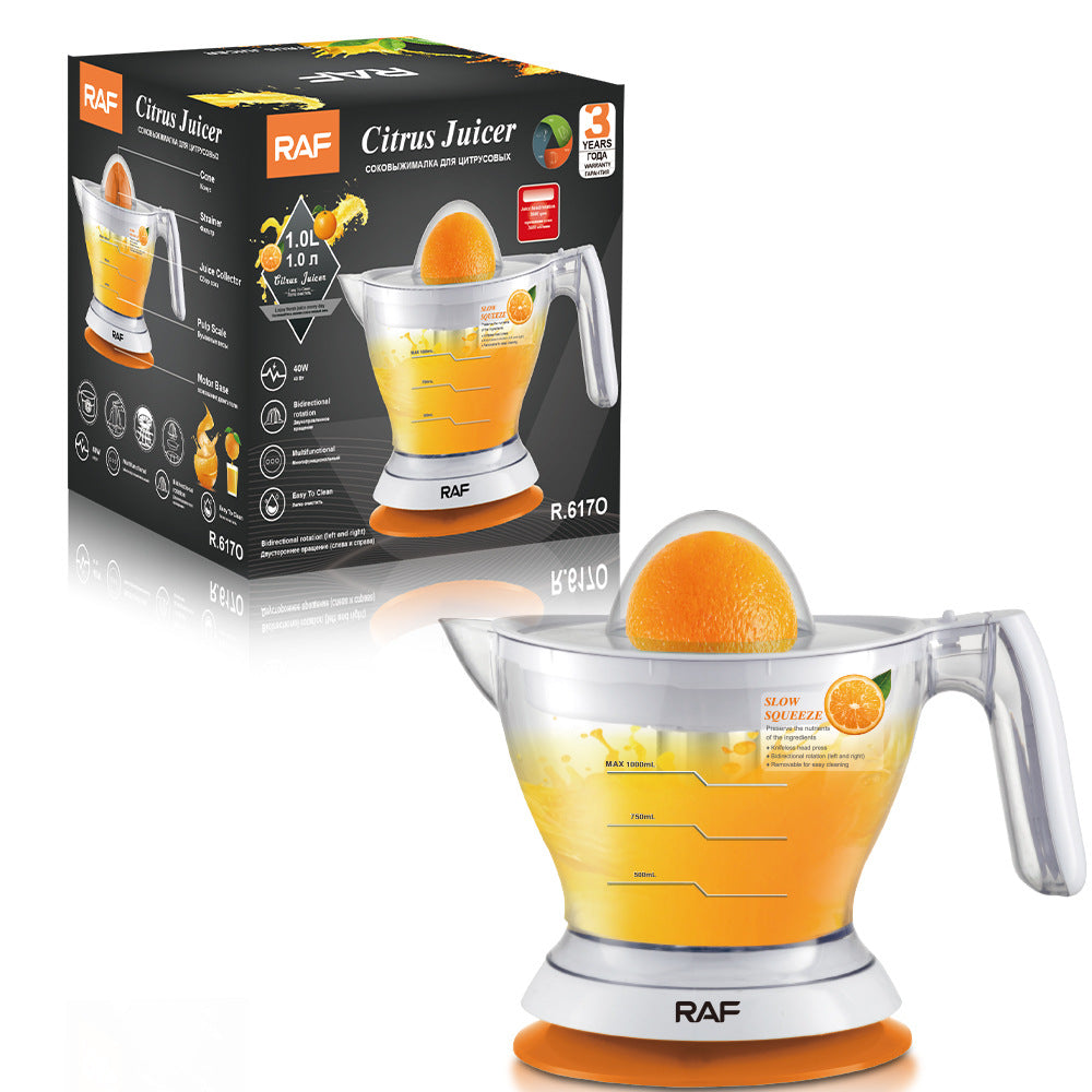 RAF EU Standard Electric Fresh Orange Juicer Household Automatic Juicer Lemon Orange Juice Machine Small Portable617