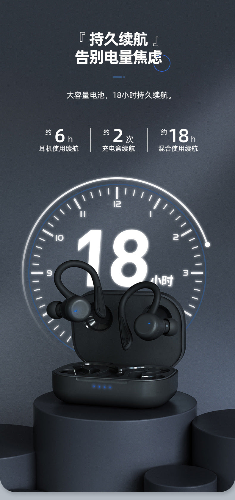 Hot-selling Wireless Bluetooth Sports Earphones High Sound Quality Over-ear Bluetooth Earphones Long Battery Life