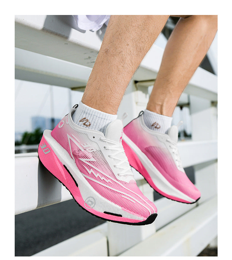 2025New Fashionable Casual Breathable Comfortable Running Shoes with Real Carbon Plate High Elasticity Shock Absorption for Student Training Sports Shoes