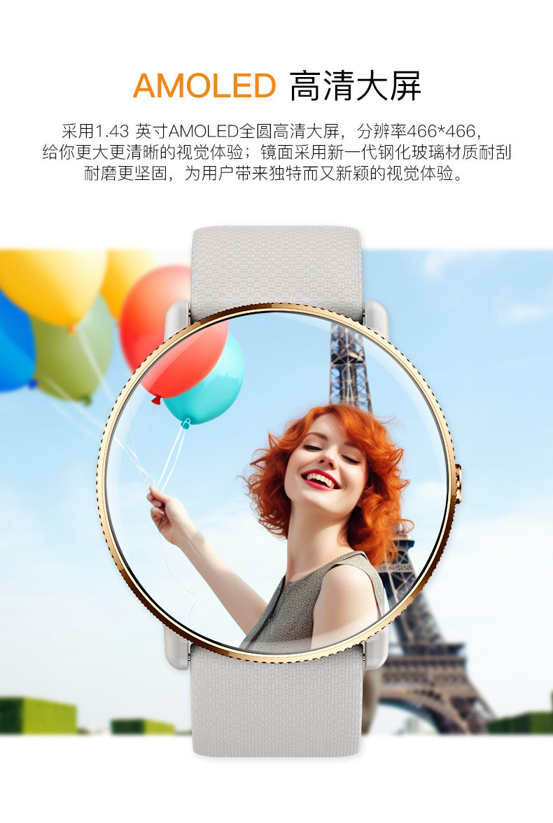 S61Smart Watch1.43inch Bluetooth call heart rate pedometer sleep monitor IP68Deep Waterproof Sports