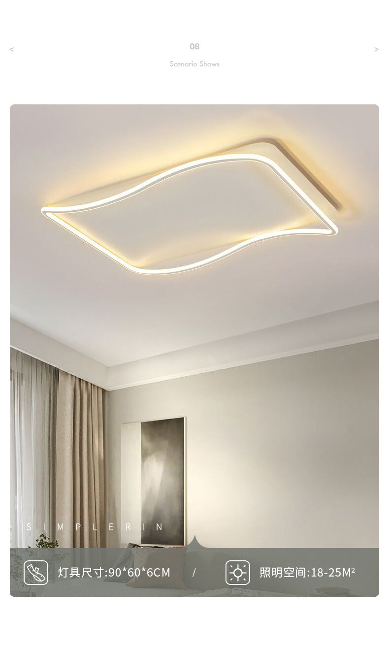 Nordic Bedroom Ceiling Light Modern Simple Creative Geometric Master Bedroom Room Lighting Design Water Ripple Ceiling Light