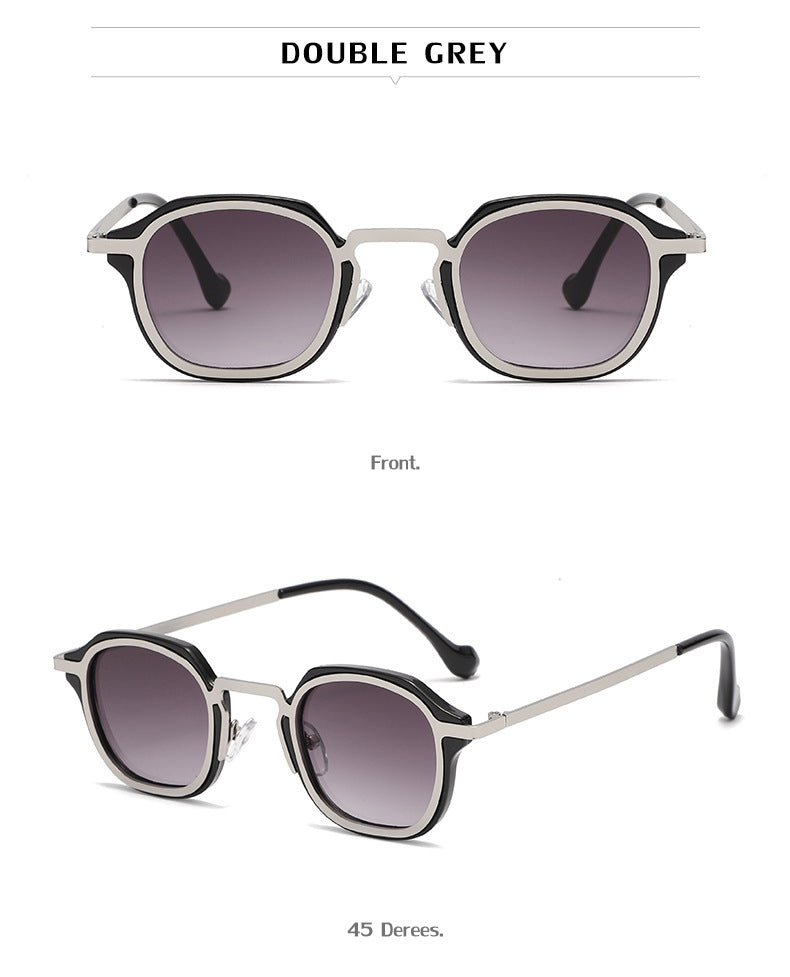 New Fashion Small Frame Sunglasses for Men, European and American Classic Retro Sunglasses, Steampunk Trendy High-End Glasses for Women
