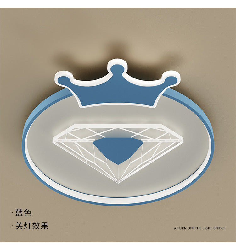 Children's Room Crown Ceiling Lamp led Room Bedroom Lamp Iron Art Boys Girls Energy-saving Eye Protection Cartoon Lamp Wholesale