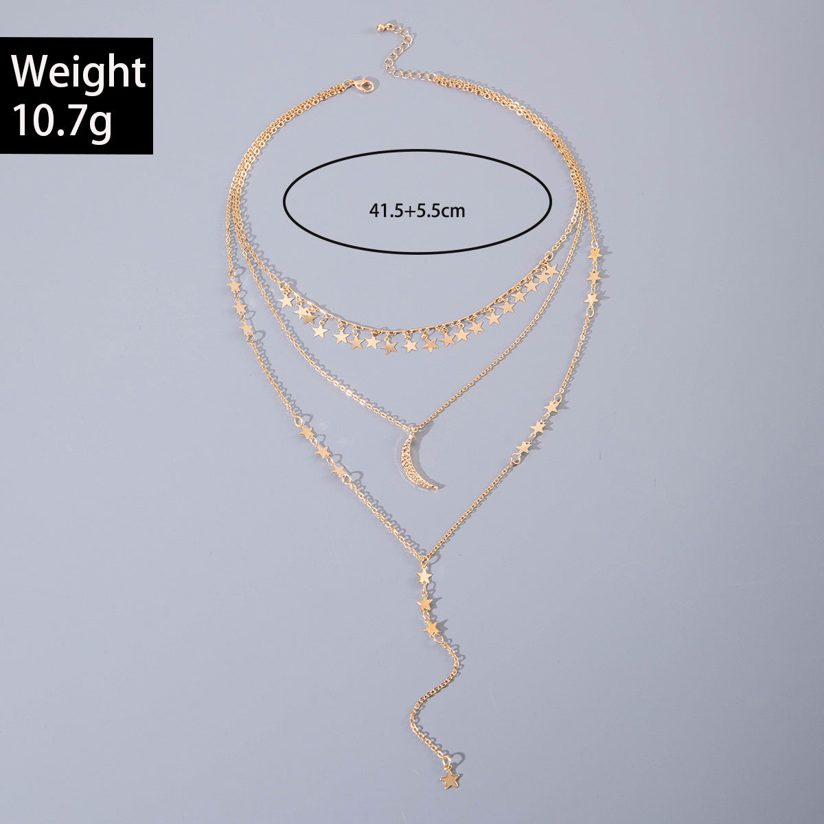 Geometric Star Tassel Chain Necklace Versatile Metal Style Sexy Multi-layer Stacking Y Type Necklace