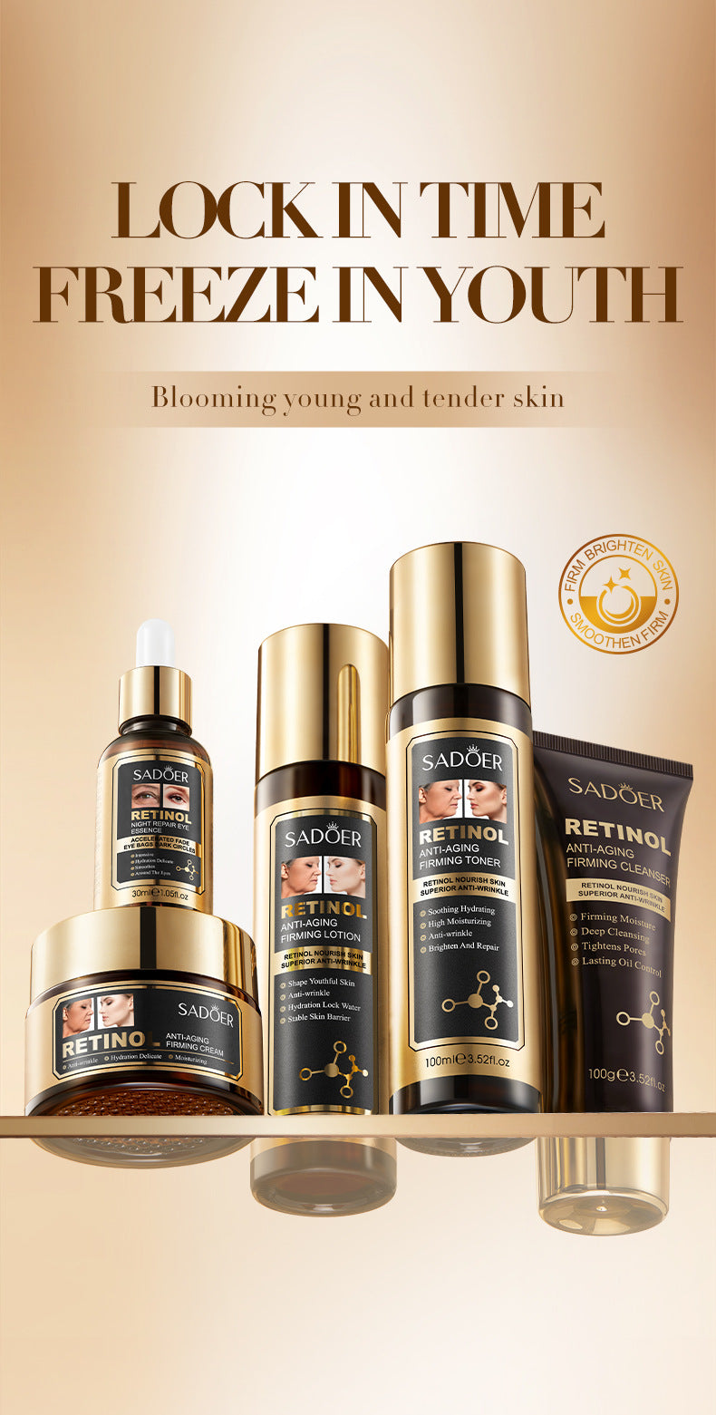 Retinol Skincare Set SADOER Anti-wrinkle, hydrating, moisturizing five-piece set for  foreign trade wholesale