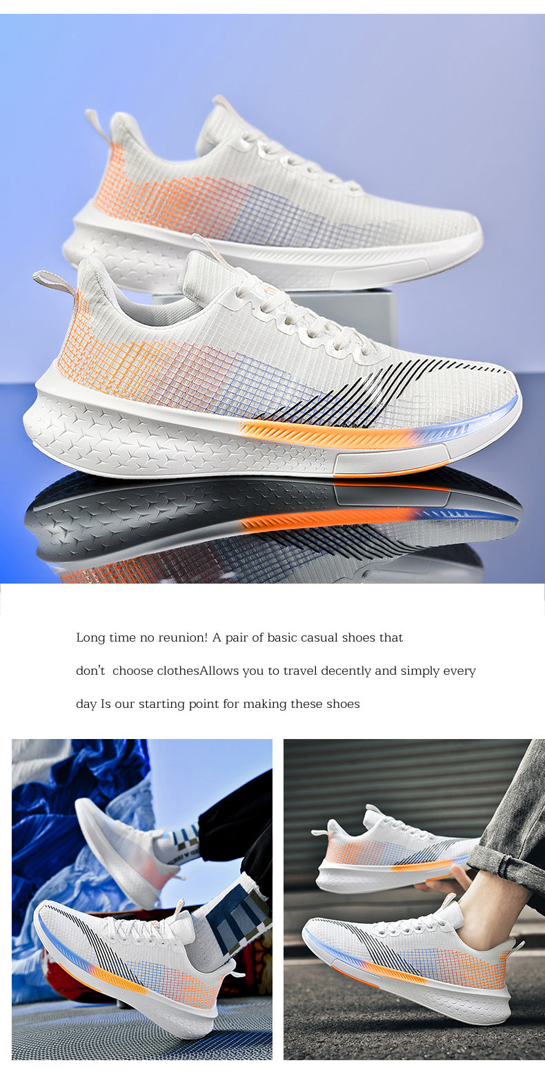 2025Spring and Summer Running Shoes for Men and Women, Mesh Breathable Soft Sole Student Sports Shoes, Racing Running Shoes, Shock Absorption, Casual Versatile