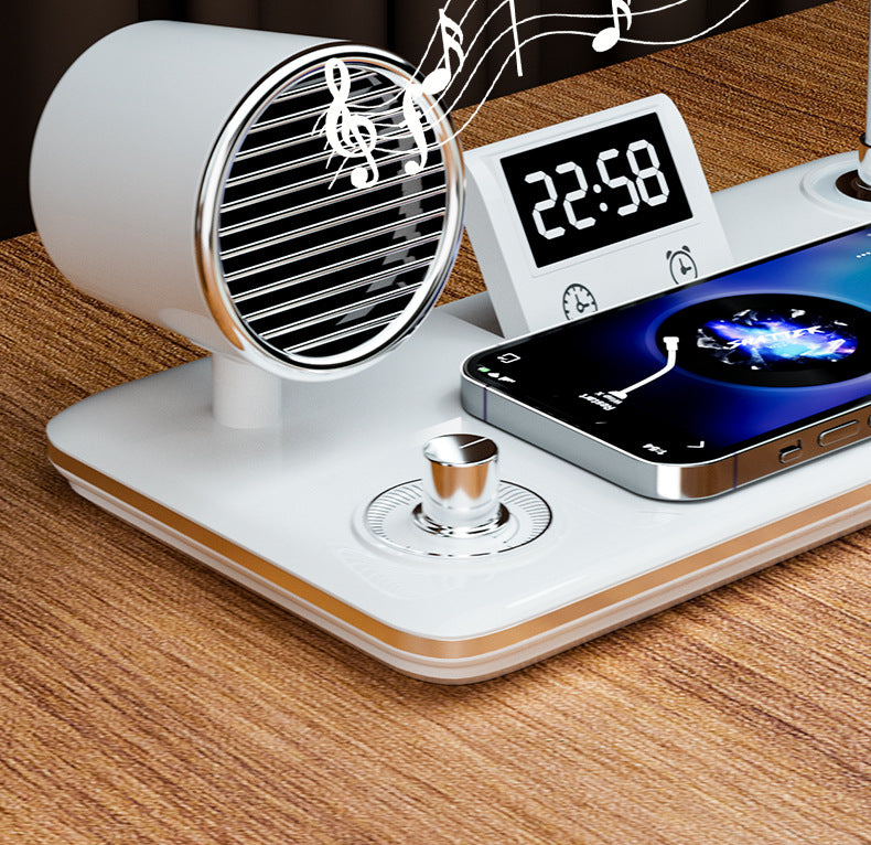 Creative Gift Night Light Multifunctional Desk Lamp Bluetooth Speaker Smartphone Wireless Charging Desk Lamp Atmosphere Light