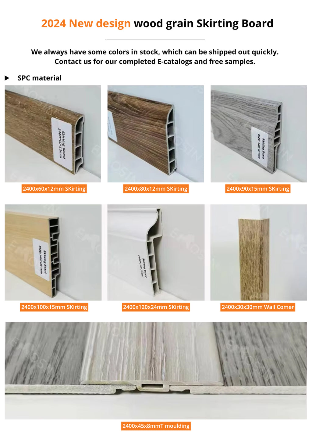 Ps Wood Spc Pvc Skirting Board Tiles