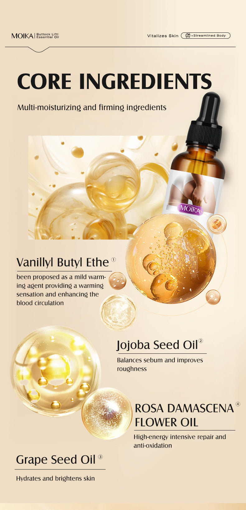 MOIKA Full Hip Care Essential Oil Body Management Hip Enhancement Hip Shaping