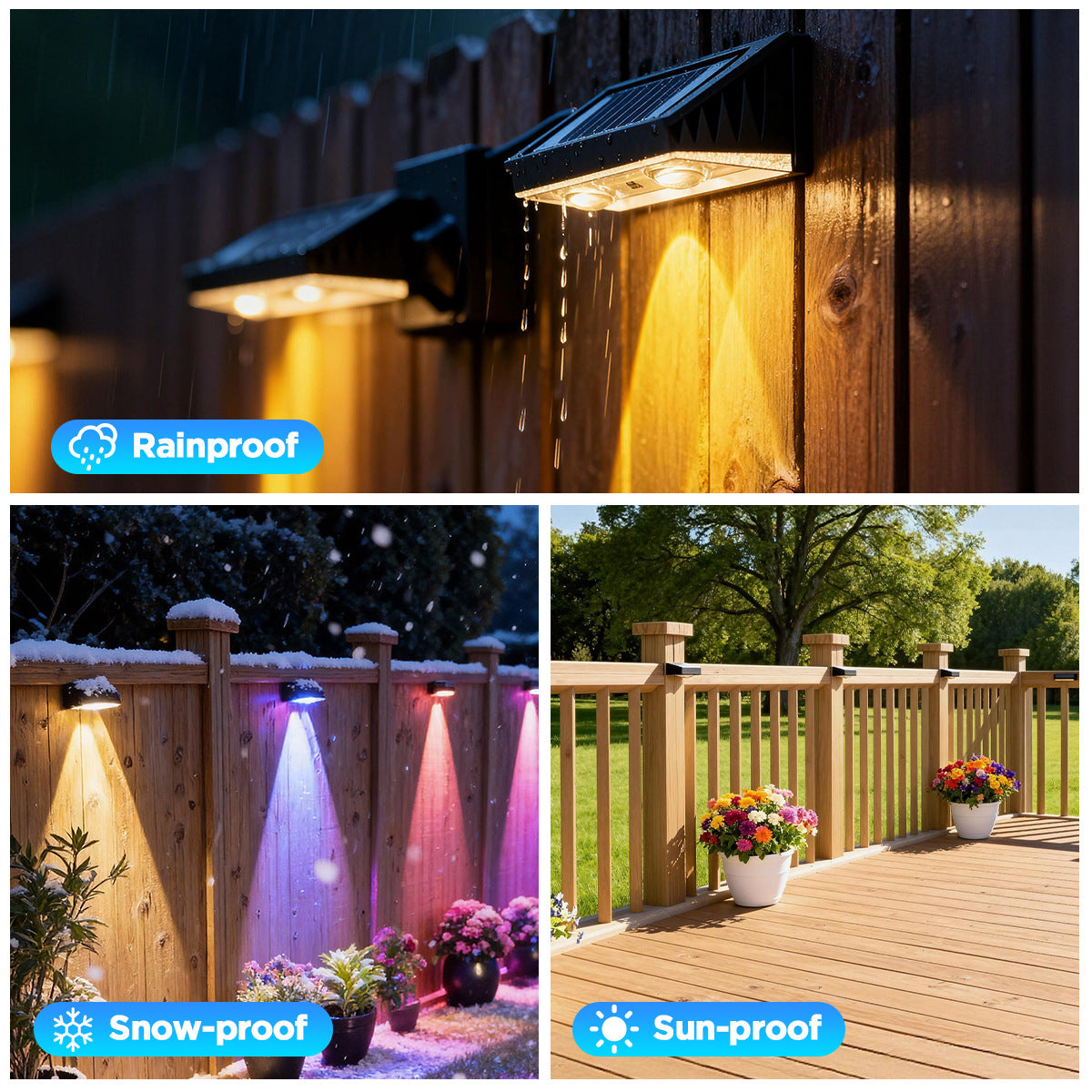 Solar Fence Light Outdoor Wall Light Waterproof Atmosphere Decorative Light Super Bright Warm Light Color Light Trail Fence Fence Light