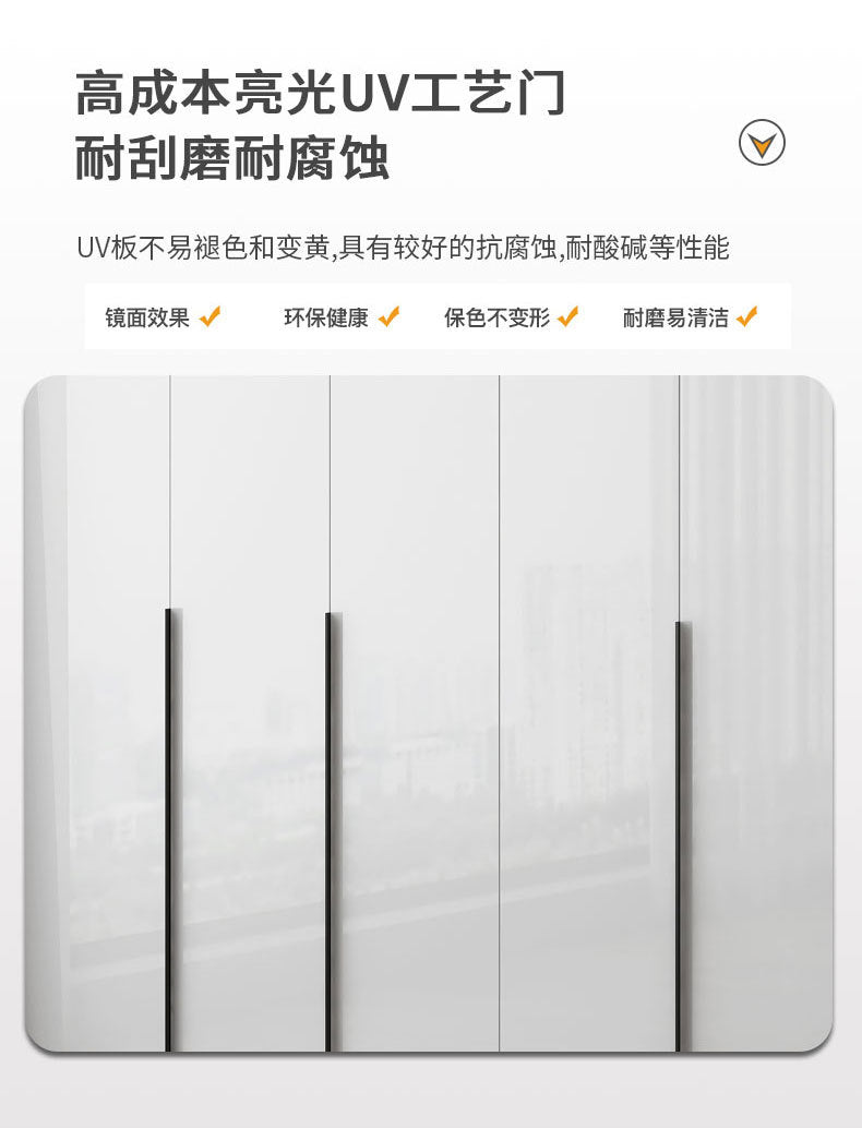 Modern Simple Wardrobe with Swing Doors, Storage Wardrobe with Dressing Table, Shelves, Side Cabinet, Bedroom Wardrobe, Entryway Installation