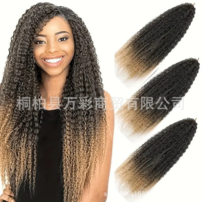 Cross-border Wig Hot Item Afro Kinky Curly       Crochet  Hair High Temperature Silk Crochet Hair