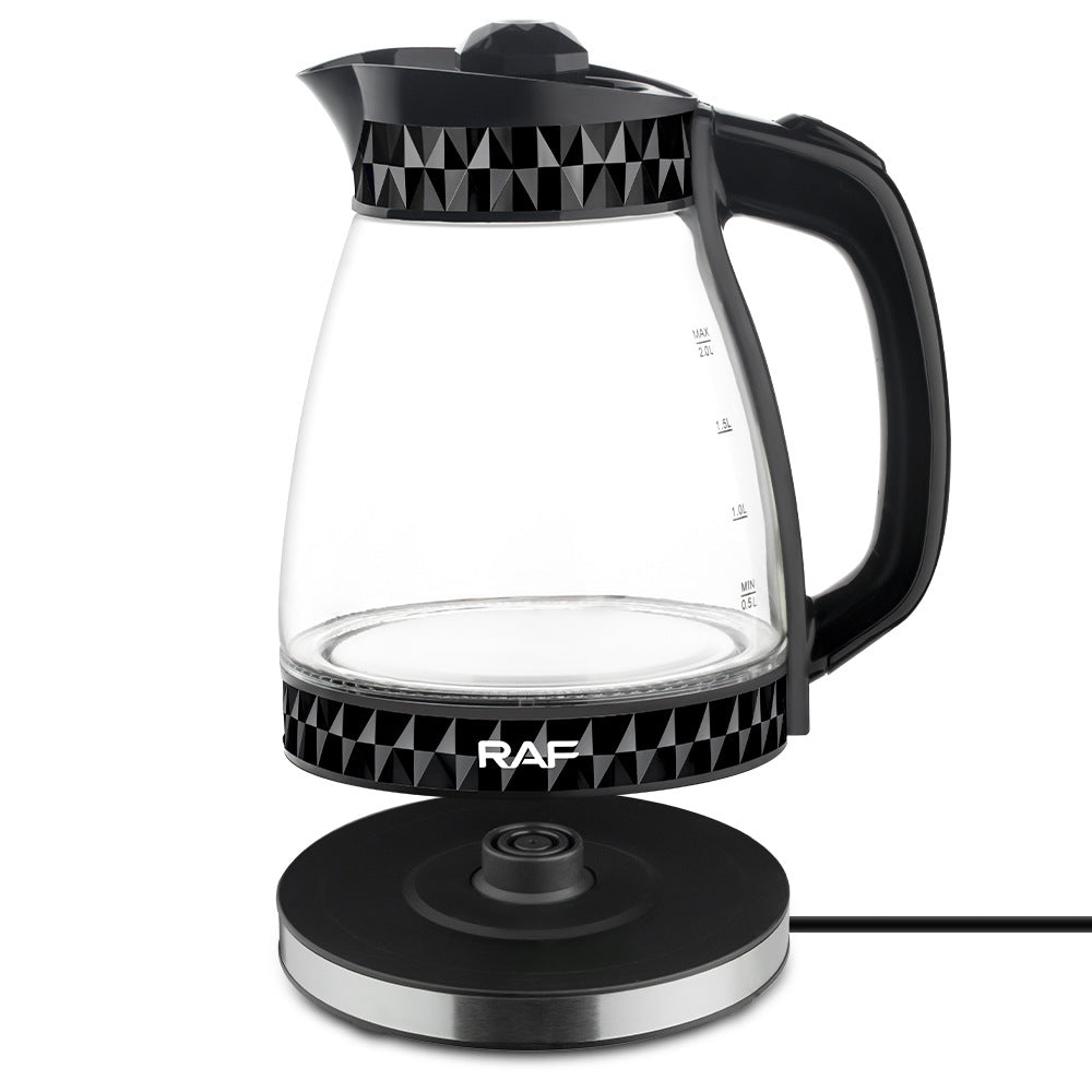 RAF European Standard Transparent Glass2L Electric Kettle Automatic Large Capacity Multi-Functional Kettle Overheat Protection