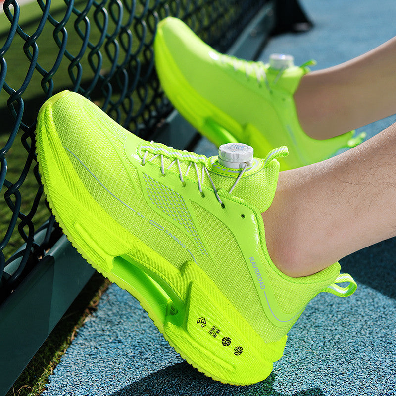 2025New Hollow Popcorn Carbon Plate Soft Sole Running Shoes for Men Training Combat High Elastic Shock Absorption Breathable Sports Shoes