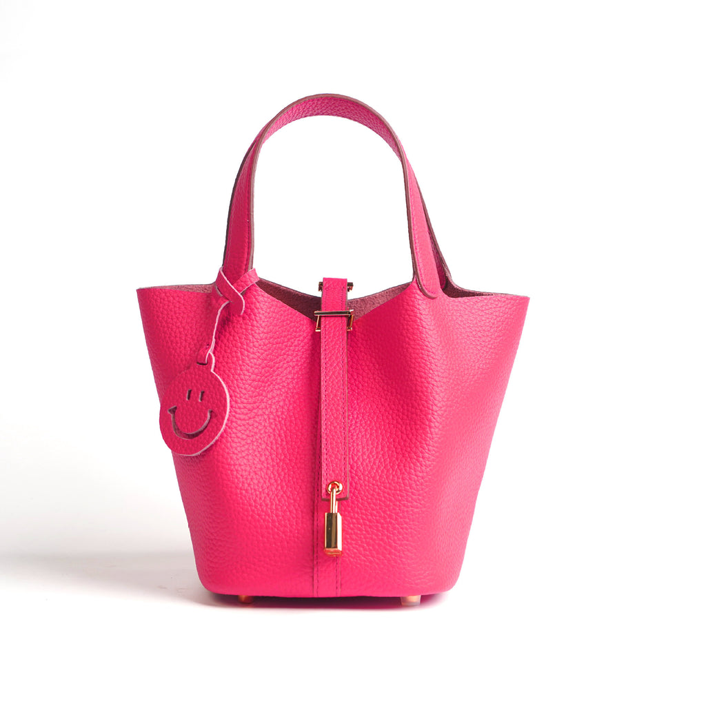 European and American New Hot-Selling Simple Women's Top Layer Cowhide Large Capacity Versatile Bucket Bag Handbag
