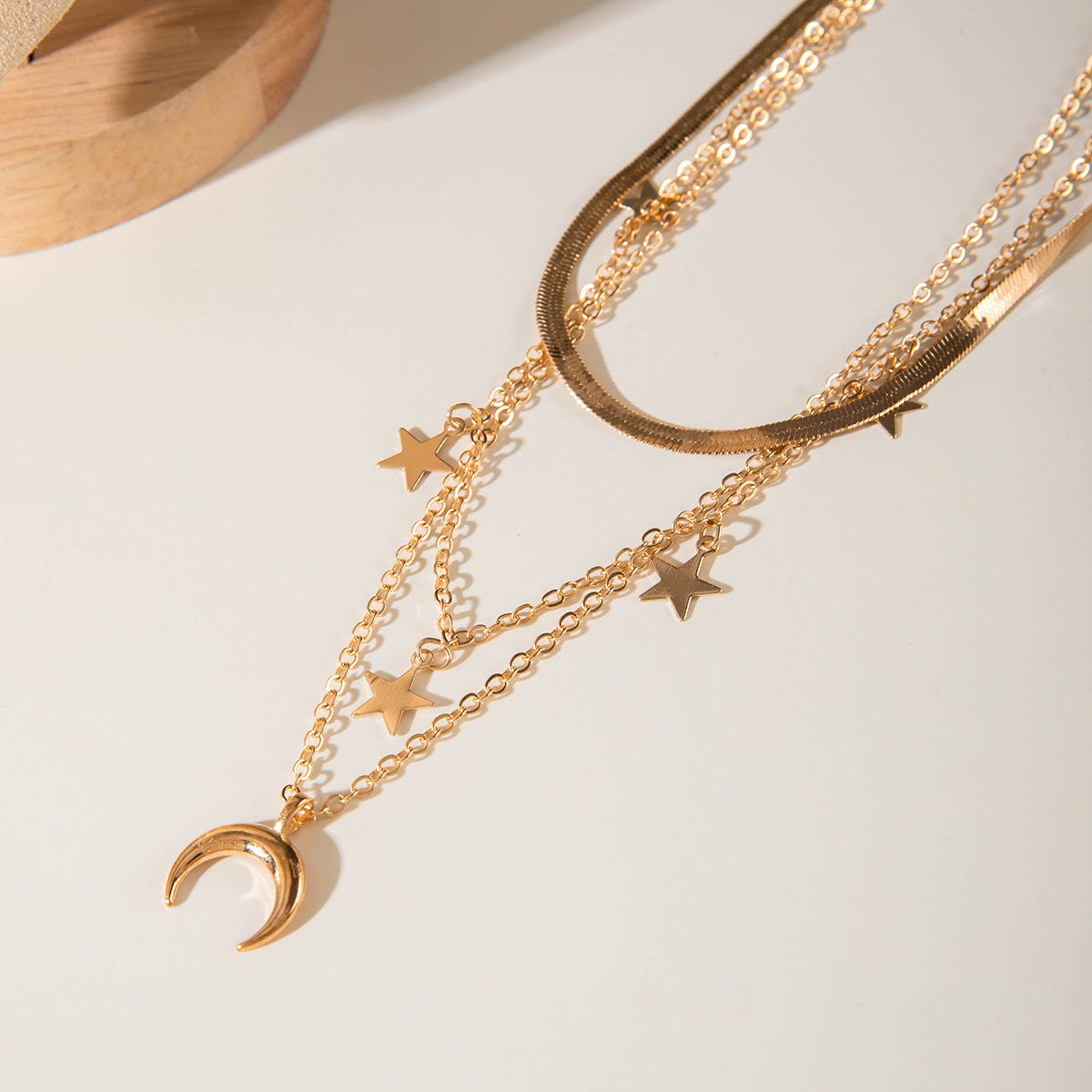 Geometric Star Tassel Chain Necklace Versatile Metal Style Sexy Multi-layer Stacking Y Type Necklace