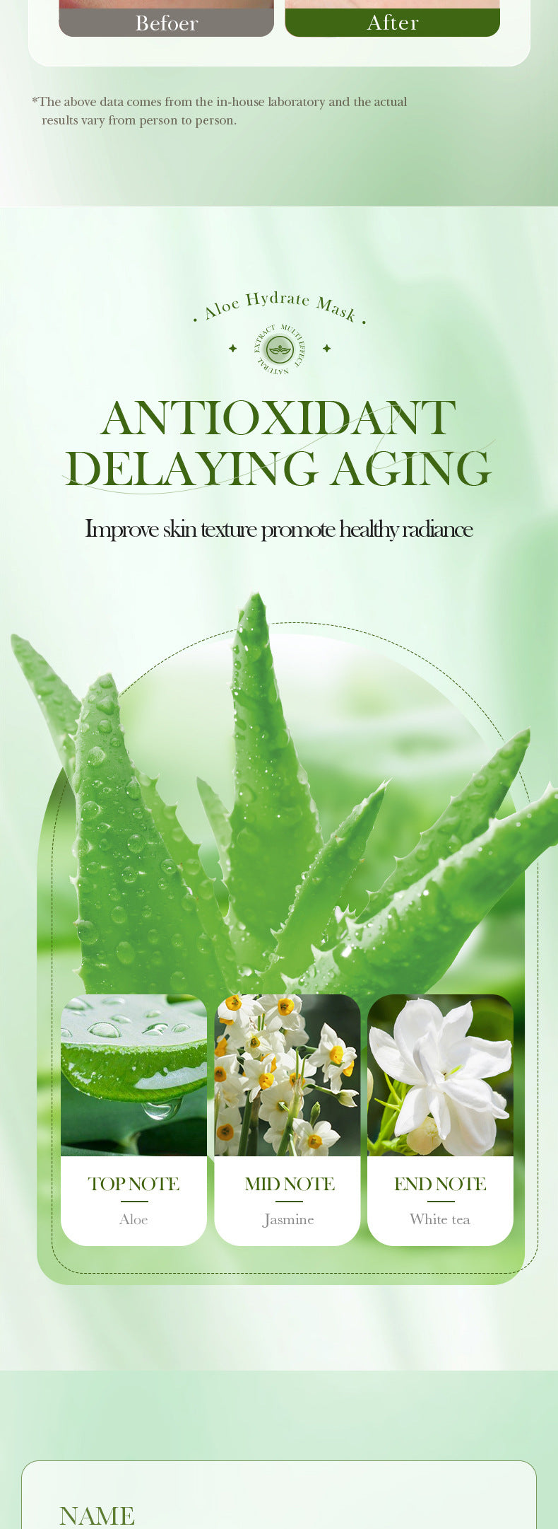 Facial Mask25g SADOER Aloe Vera VC Moisturizing and Rejuvenating Face Mask Sheet Pack for Cross-Border Wholesale