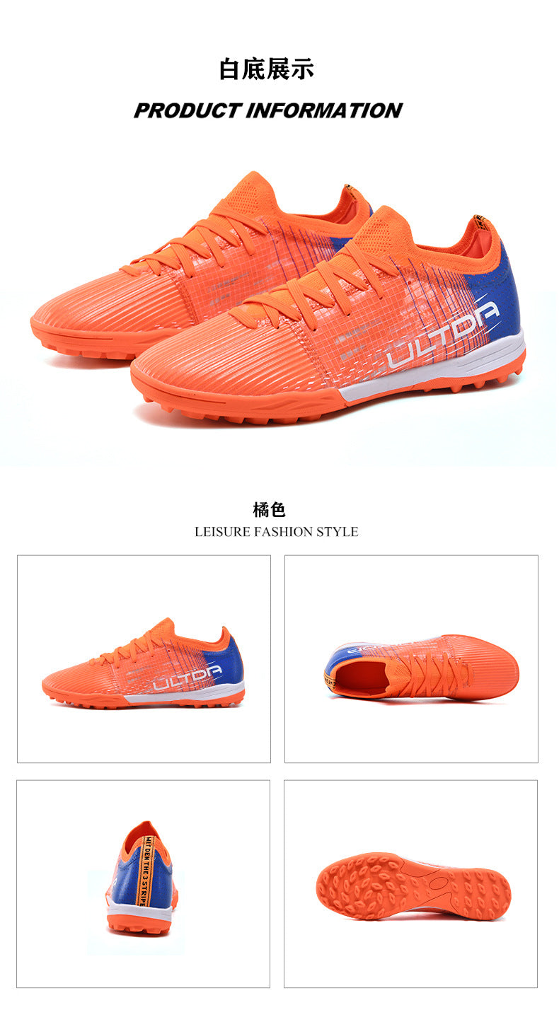 C Luo Professional High-Top Soccer Shoes Male AG Long Spike Youth Student Campus Competition Training Sneakers