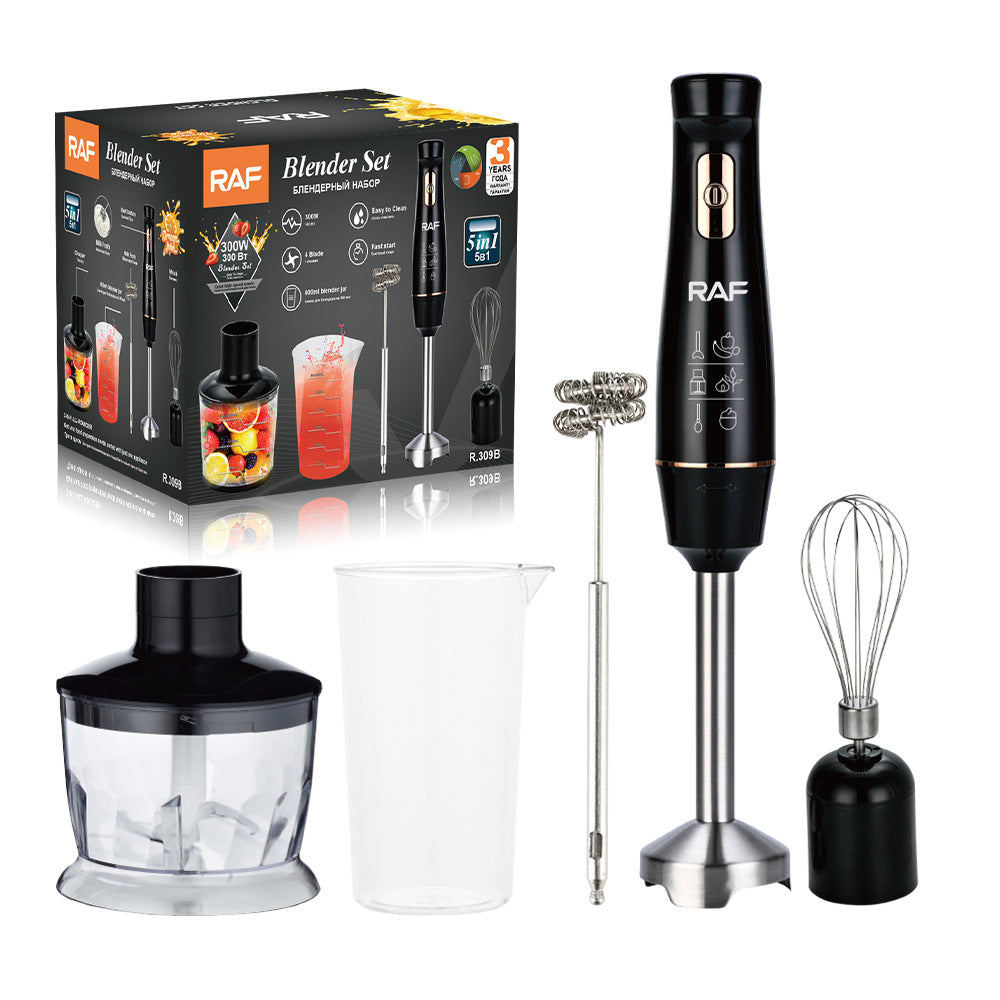 RAF EU Standard Portable Household Electric Stainless Steel Cooking Stick Blender Food Mixer 5-in-1309