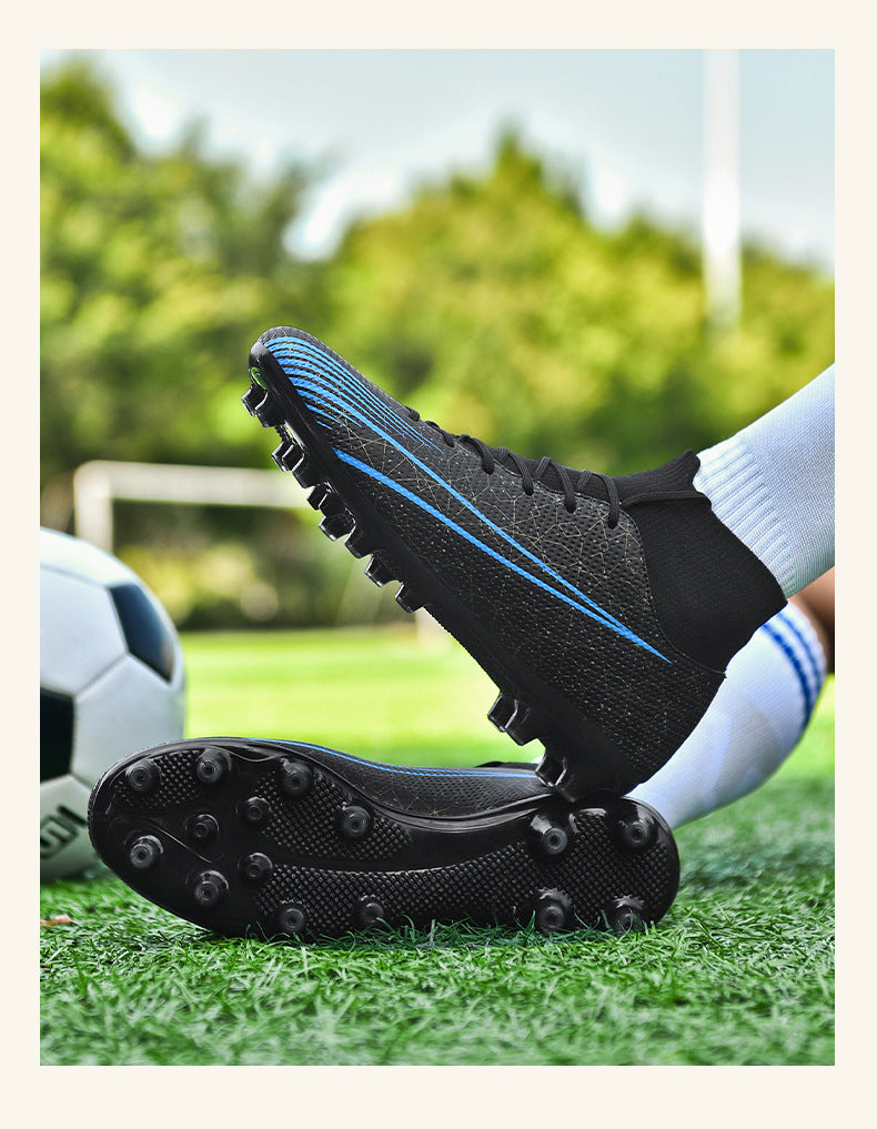 Football shoes high-top training shoes for teenagers, middle and primary school students AG Long Spike Broken Spike Rubber Spike Soccer Shoes