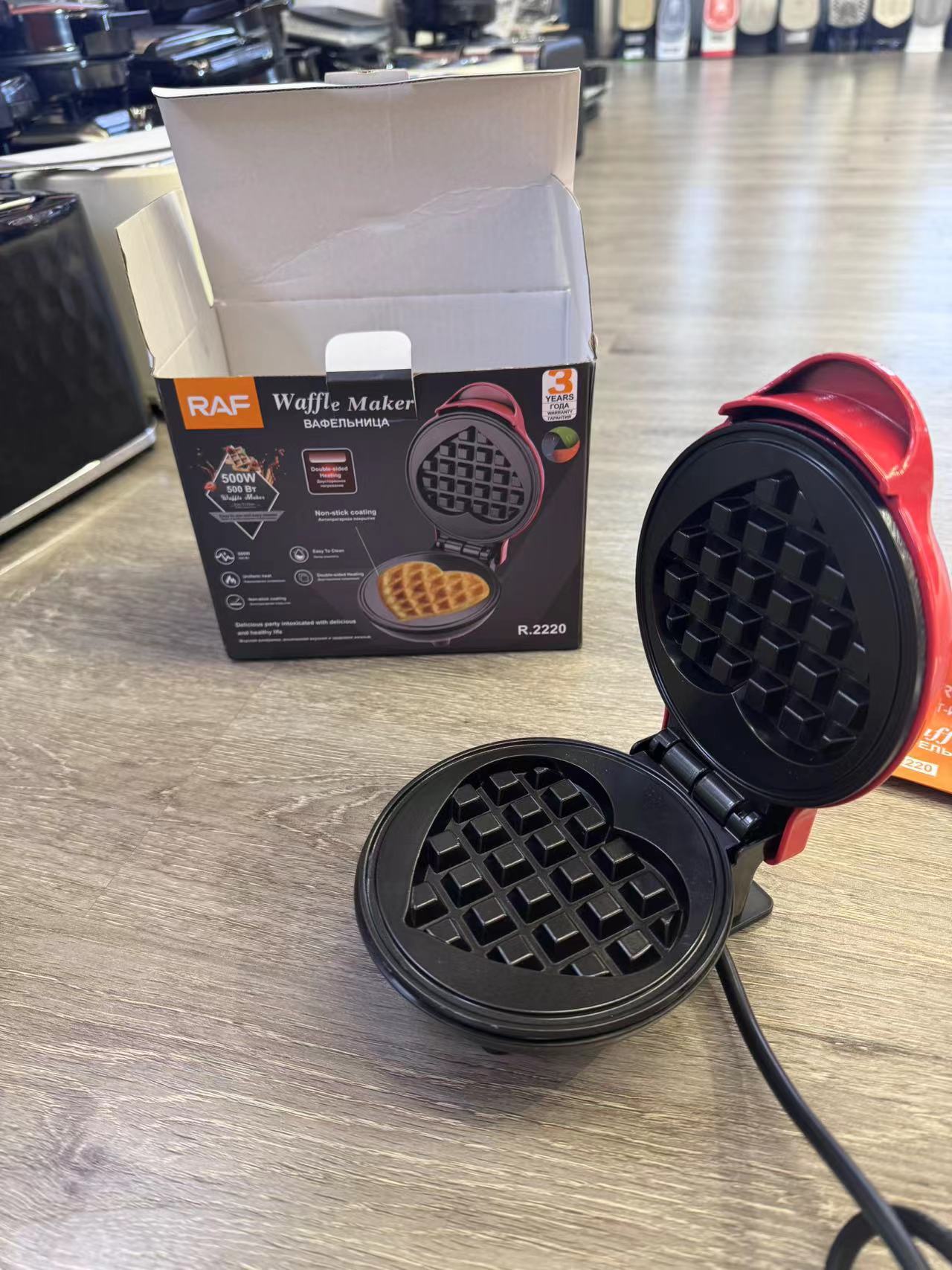 RAF European standard Household Double-sided Heating Sandwich Maker Multifunctional Toast Bread Heart-Shaped Waffle Maker2220