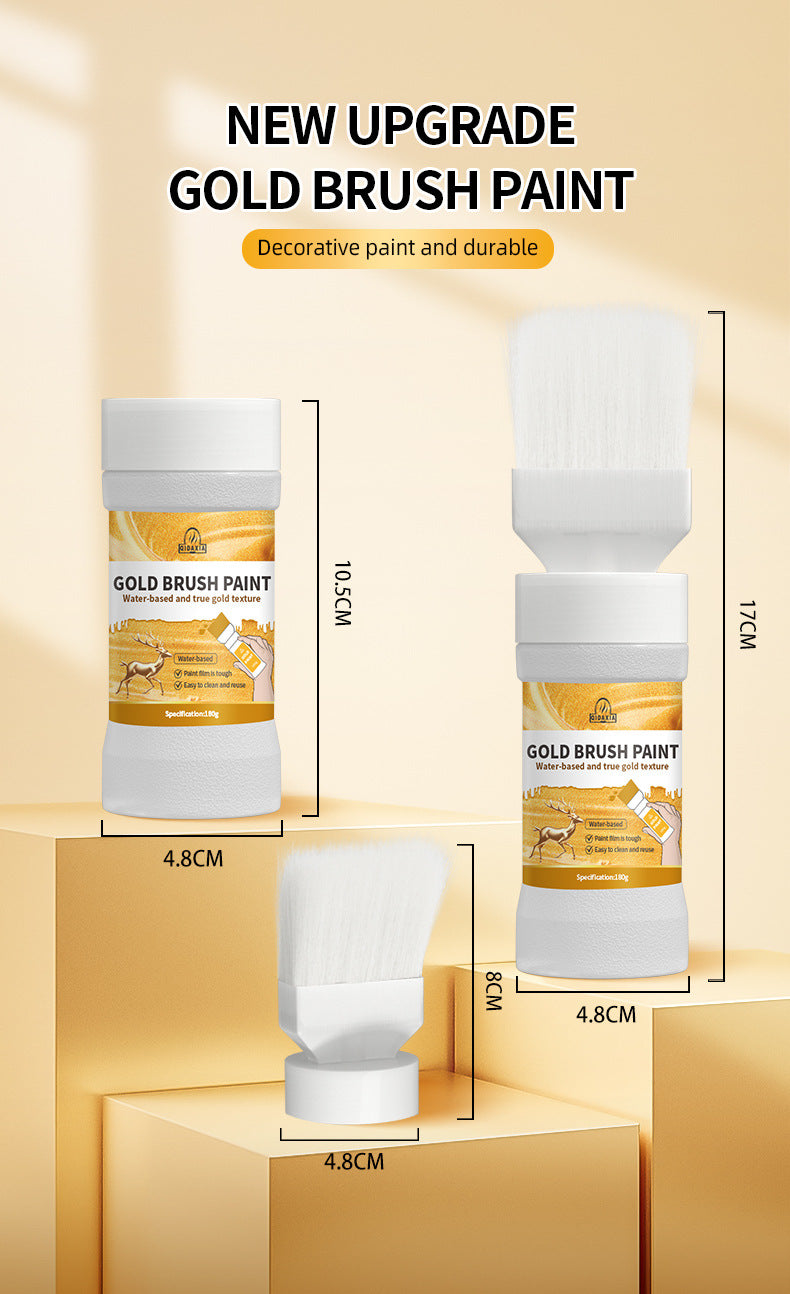 Water-based Gold Leaf Paint Gold Powder Paint gold Art Coating Gold Paint gold Oil Paint Exterior Wall Brand Gold Leaf Brush Paint