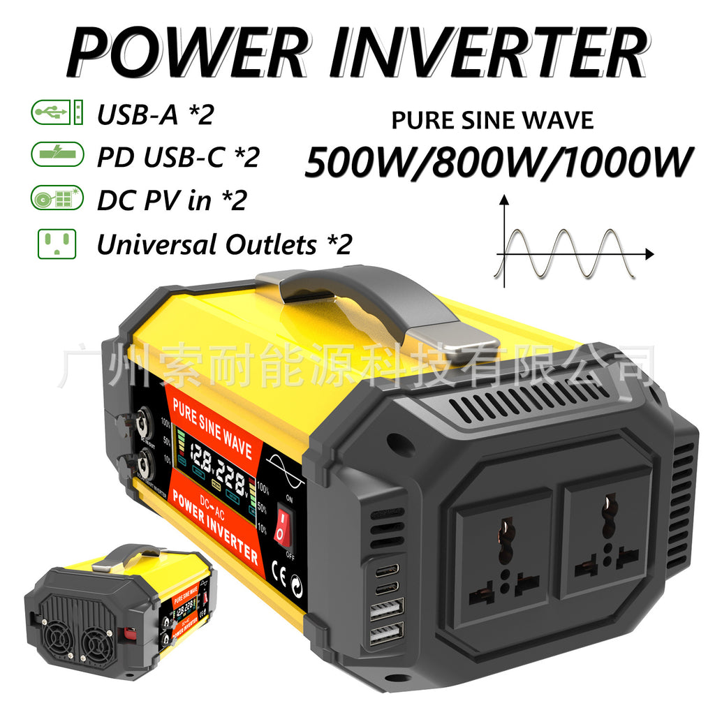 Pure Sine Wave Inverter500W800W1000W 12V Turn110V/220V Hot Selling Car-Mounted Pure Sine Wave