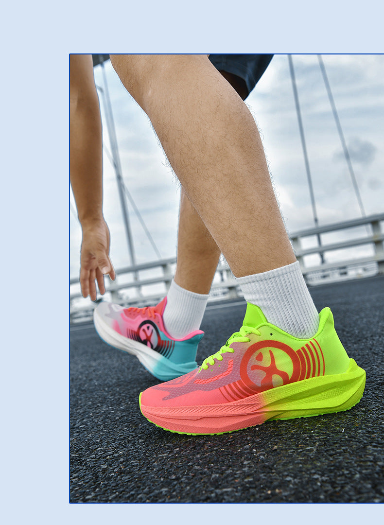 Massk New2025Carbon Plate Popcorn Bottom Running Shoes Men's Marathon Children's Sports Shoes Training Shoes
