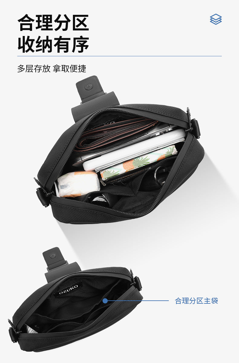 Men's Crossbody Bag High-End Single Shoulder Bag Portable Small Bag Waterproof Oxford Cloth Mini Men's Bag Trendy Style