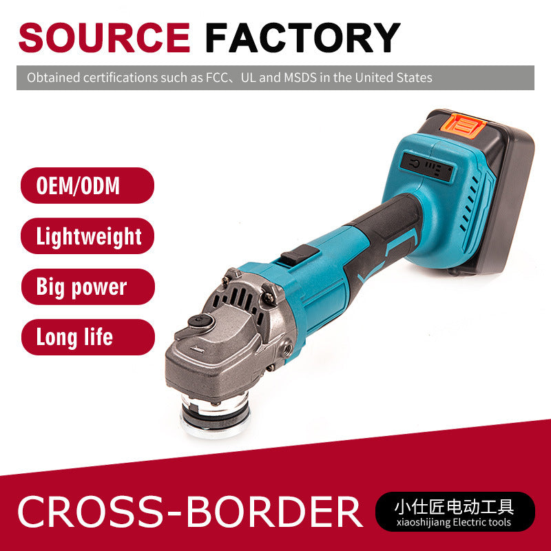 Rechargeable Lithium Battery Tool Brushless Angle Grinder Two Batteries One Charger Cross-Border AliExpress Model Household Grinding Angle Grinder