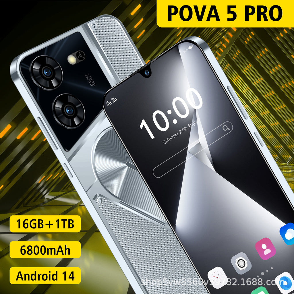New Pova 5 pro Large Screen Android All-in-One Mobile Phone（16+1T)Smart Android Phone