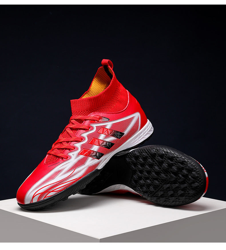 New high-top soccer shoes for men and women AG Spike TF Broken Nail Youth Student Grassland Competition Training Shoes