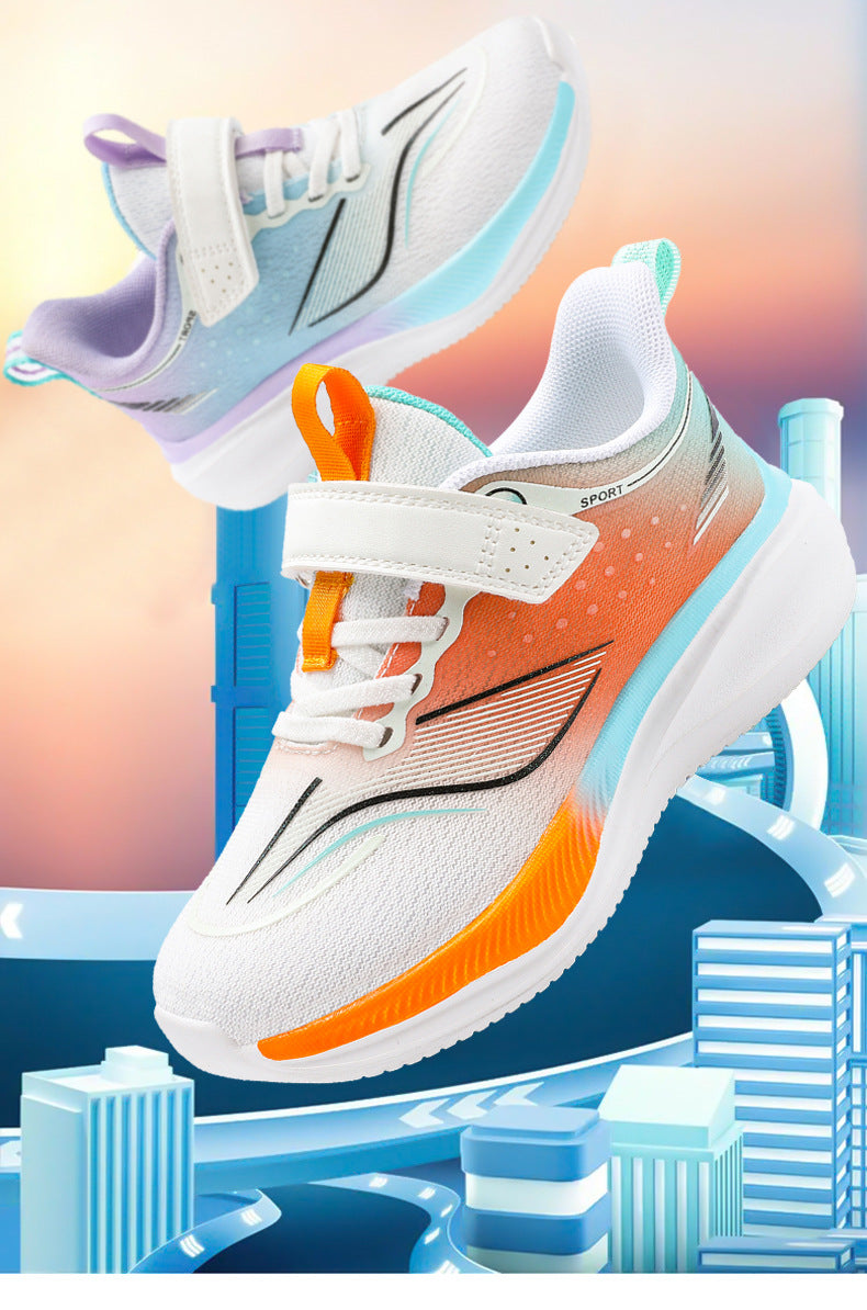 Children's Ultra-light Shock-absorbing Anti-slip Running Shoes Spring and Summer Medium and Large Children's Mesh Breathable Sports Shoes Children's Shoes Breathable Shock-absorbing