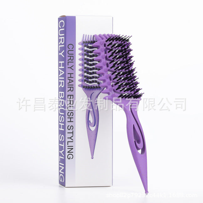 Cross-Border Z Hollow Design Comb Bounce Curl Comb Curly Hair Big Wave Curl Definition Styling Comb Massage Comb Pointed Tail Comb