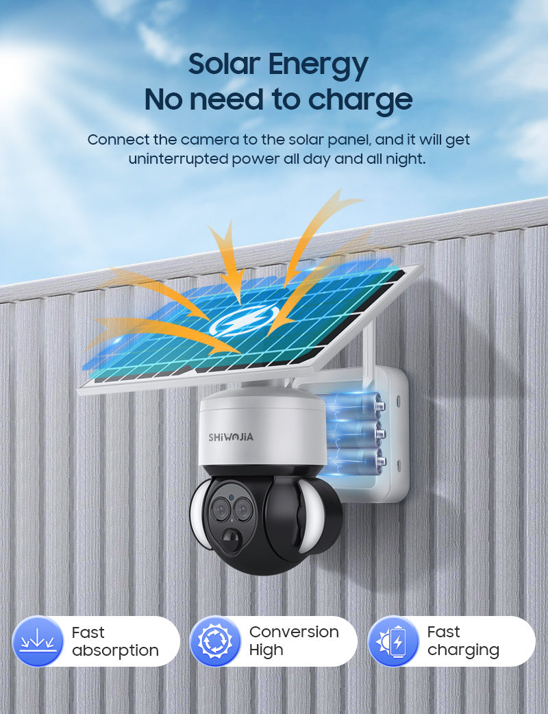 600Wan HD Outdoor Courtyard Solar Binocular Zoom Camera4G Wireless Night Vision Remote Early Warning Monitoring